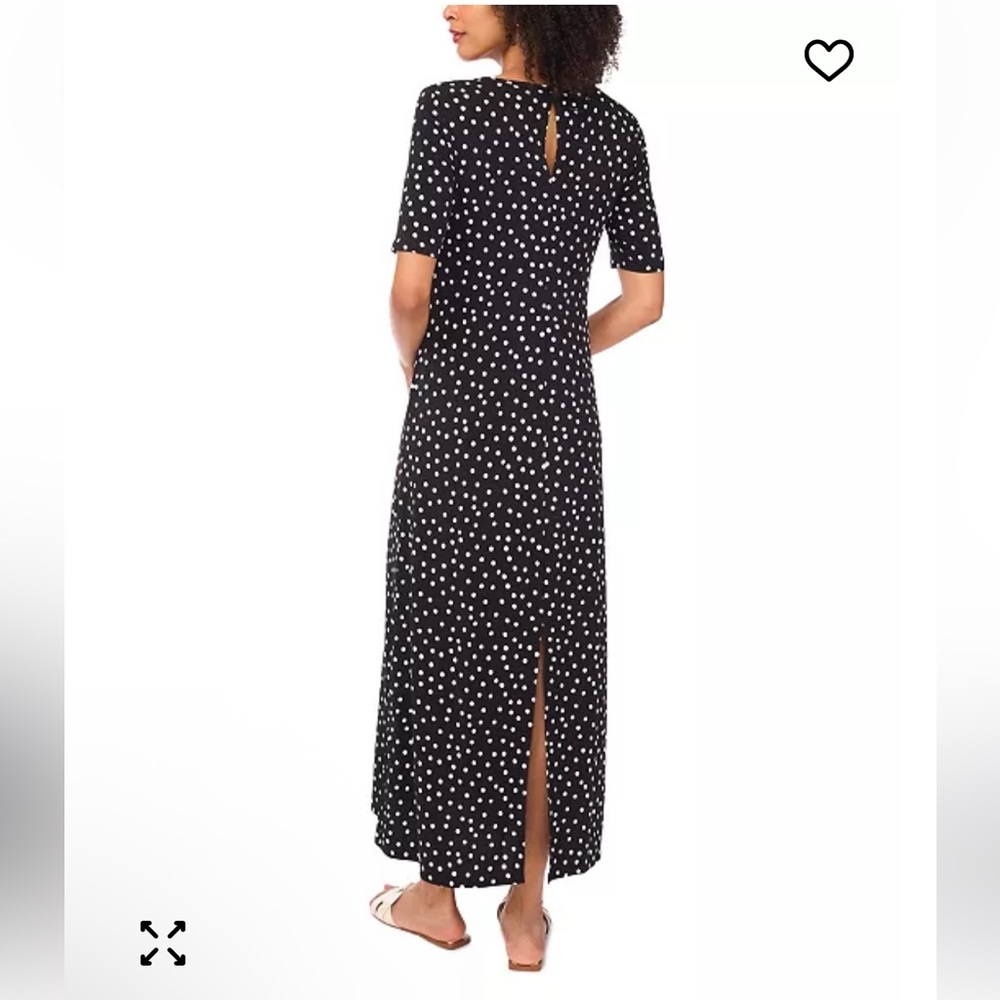 NWOT Vince Camuto Black and White Polka Dot Maxi Dress - Picture 2 of 11